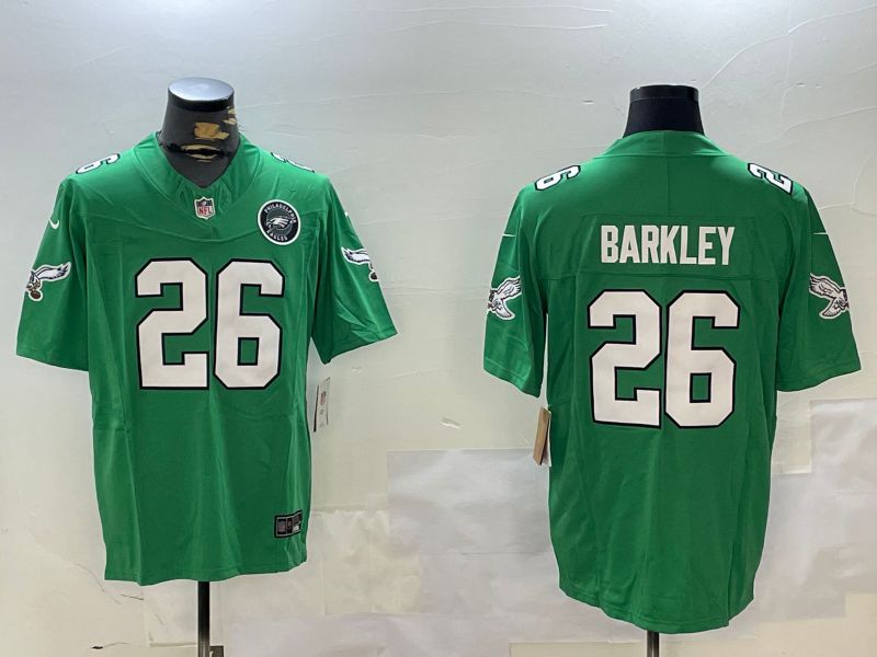 Men Philadelphia Eagles #26 Barkley Green Throwback Three generation 2024 Nike Limited NFL Jersey style 3->philadelphia eagles->NFL Jersey